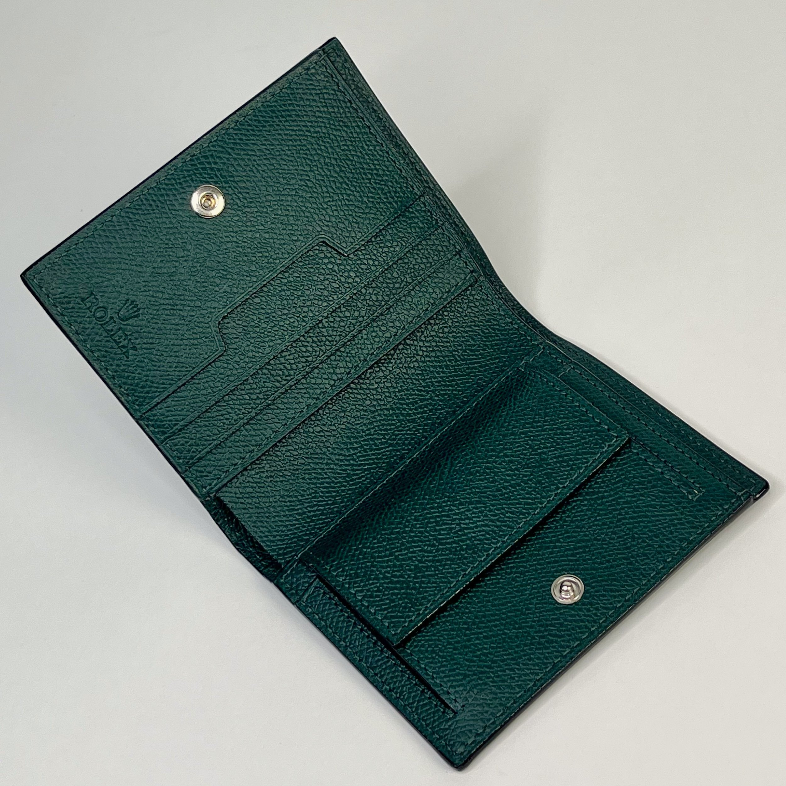 Rolex Green Grained-Leather Bifold Wallet with Presentation Box
